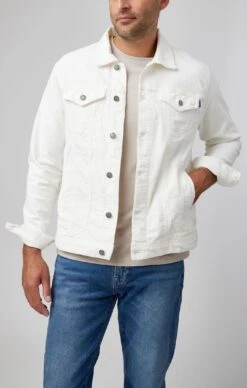 Cream Antique Washed Trucker Jacket