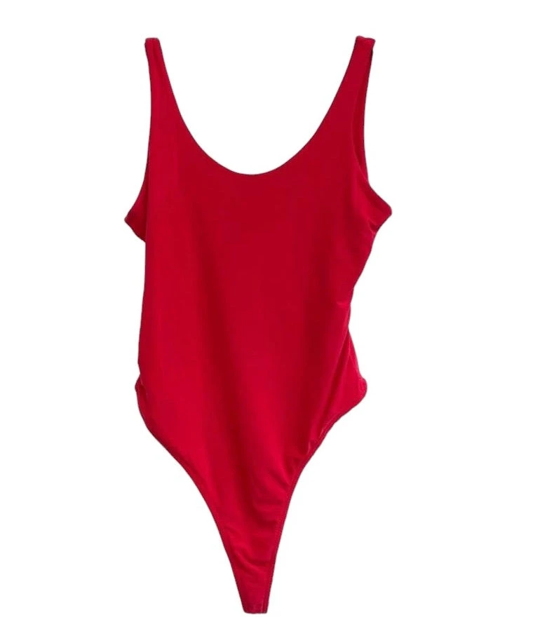 Essential Double Layered Bodysuit- Red 1 Essential Double Layered Bodysuit- Red