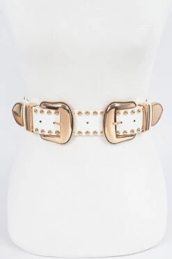 Double Time White & Gold Belt