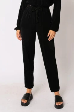 Shimmer To It Black Lurex Jogger Pants