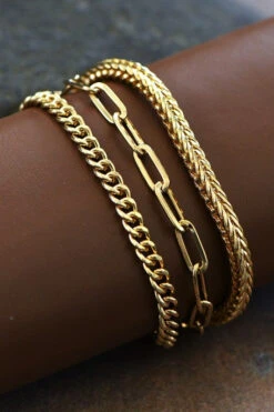 All The Layers Gold Chain Link Bracelet