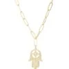 Dazzling Gold Hamsa Necklace