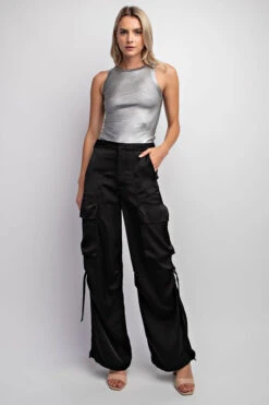 Easily Iconic Silver Metallic Tank Top