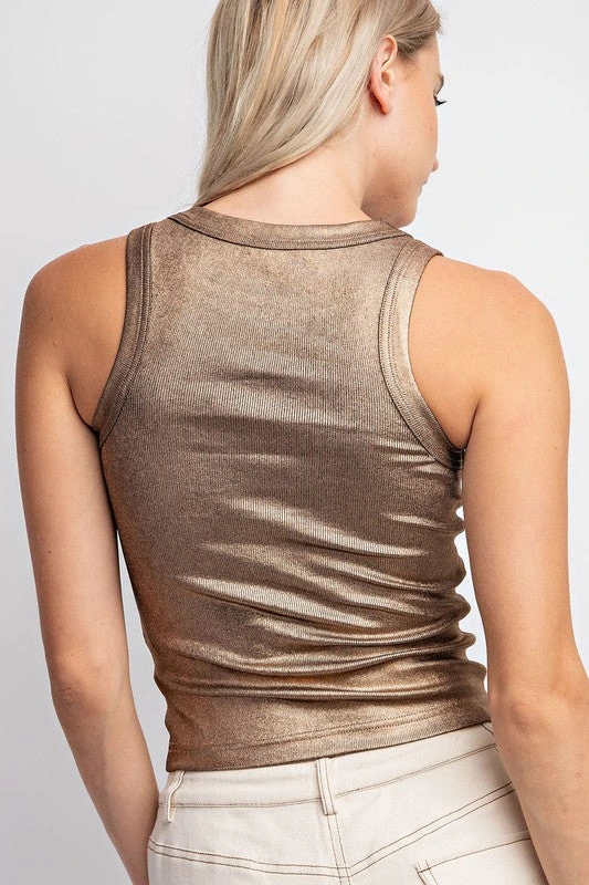 Easily Iconic Bronze Metallic Tank Top 3 Easily Iconic Bronze Metallic Tank Top - Image 3