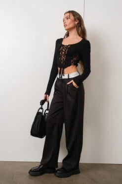 Modern Approach Black + White Wide-Leg Pants -Blend Fashion House 20237315 70f5e048 b964 4ba5 8206 ae270fb77fb0