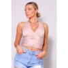 Cross Your Path Halter Top-Taupe