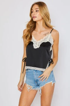 Jessie Satin Lace Cami -Blend Fashion House 501 01093black 2