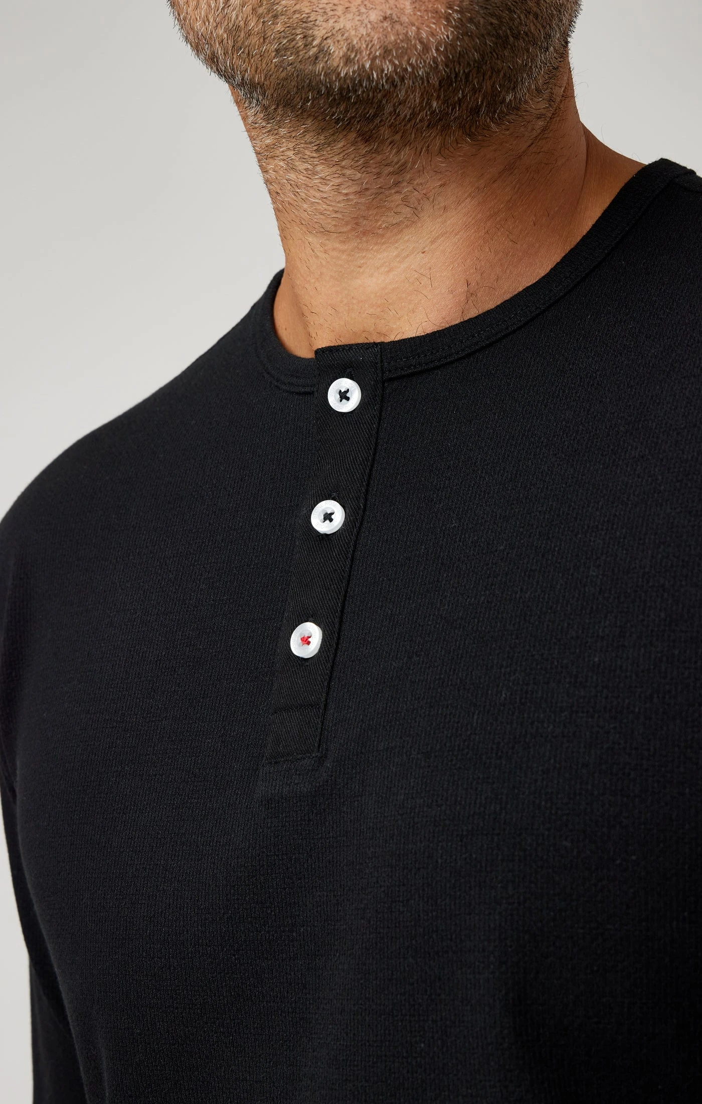 Black Performance Long Sleeve Henley 2 Black Performance Long Sleeve Henley - Image 2