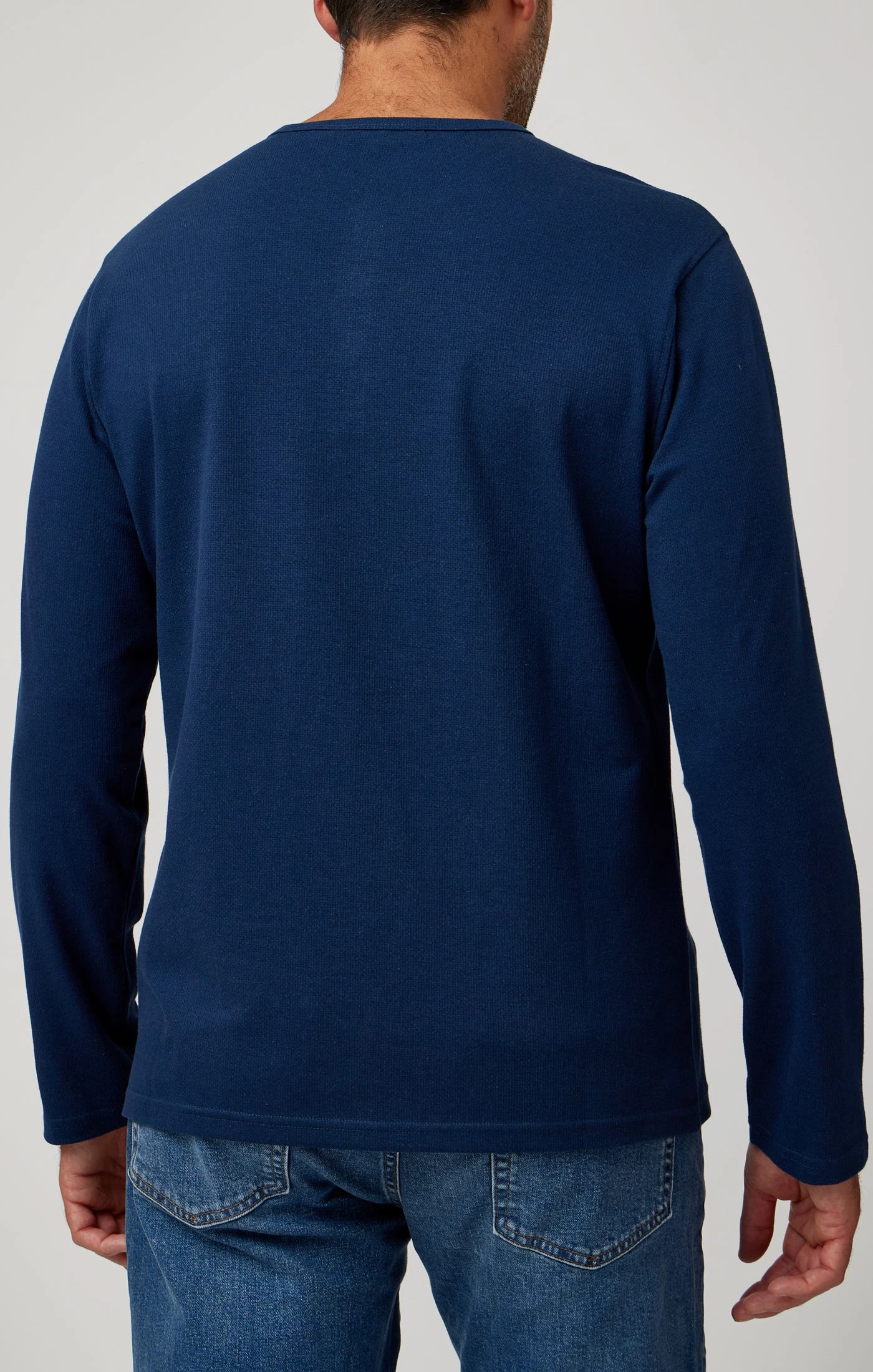 Navy Performance Long Sleeve Henley 2 Navy Performance Long Sleeve Henley - Image 2