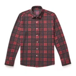Plaid To It Burgundy Performance Knit Long Sleeve