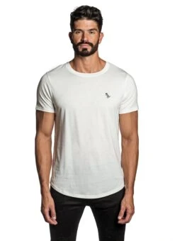 White With Dinosaur Pima Tee