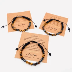 Morse Code Stone Bracelet