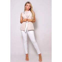 Kendall Taupe Sleeveless Blazer -Blend Fashion House image 1126bea2 42aa 4ae3 a047 7812a63cb023