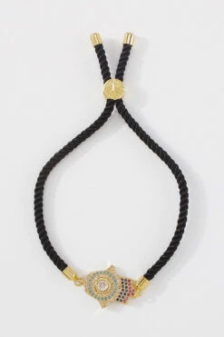 My Hamsa Black & Gold Bracelet