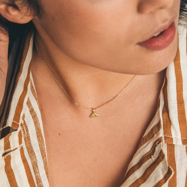Whale Tail Gold Necklace 2 Whale Tail Gold Necklace - Image 2
