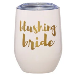 Blushing Bride Stemless Wine Tumbler With Lid