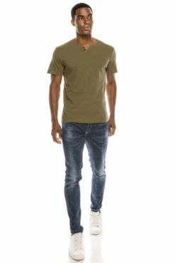 Army Green Slub Notch Tee -Blend Fashion House image 24e90e31 7806 455d 86ee 72c98df0ad77