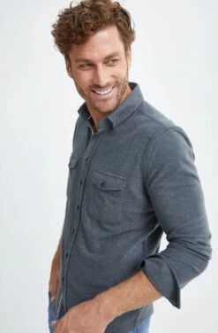 Charcoal Fleece Jersey Knit Long Sleeve 6 Charcoal Fleece Jersey Knit Long Sleeve -Blend Fashion House image 266faf91 d7af 4bb0 8b44 e01a90ea90d5