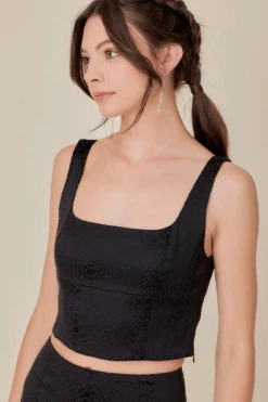 Wild Card Black Snake Print Bustier Top -Blend Fashion House image 2891a969 a2d6 4f31 ba43 568fce78cb69