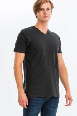 Charcoal Ribbed V-Neck Tee 7 Charcoal Ribbed V-Neck Tee -Blend Fashion House image 2c8c7b19 5246 4e9b 8ee5 5560b197b4f6