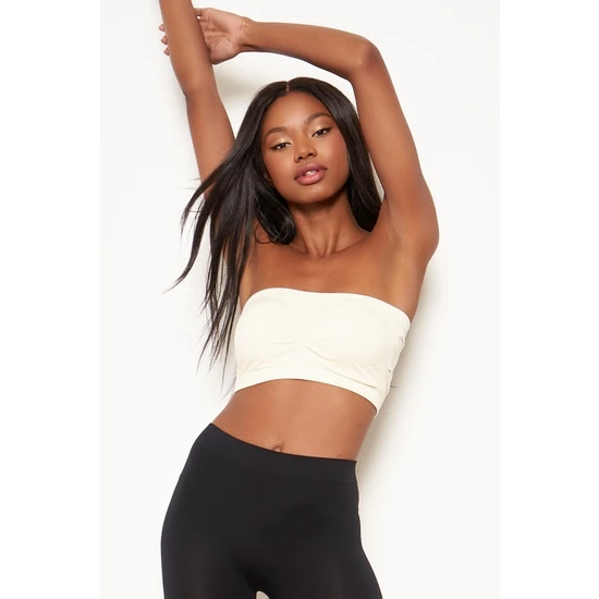 Cinched Bandeau-White 1 Cinched Bandeau-White