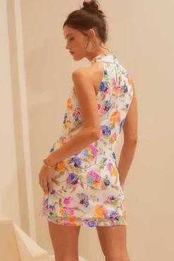 Love In Bloom White Sequin Mock Neck Mini Dress -Blend Fashion House image 3c546575 c6a7 4ec7 ba01 be144dd7633b