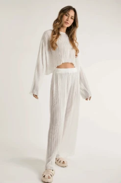 Sheer Adoration White Long Sleeve Top -Blend Fashion House image 422e5bfa a8f1 4251 8a24 0d91af43808b