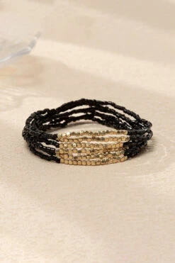 The Perfect Stack Black Beaded Bracelet Set