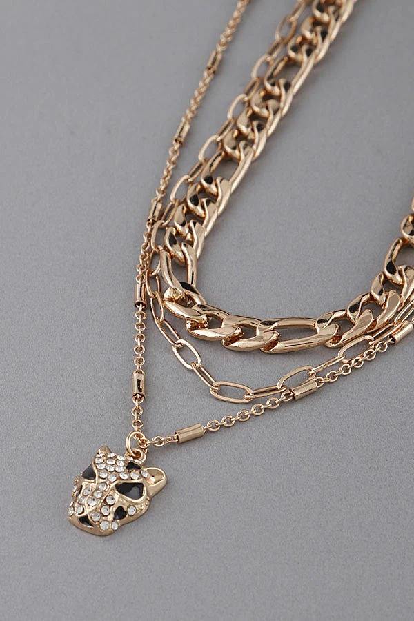 Jaguar Layered Gold Necklace 1 Jaguar Layered Gold Necklace