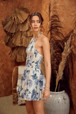 Bella Blue Smocked Halter Top -Blend Fashion House image 4d20908d 57e1 44d5 a01c 8c2f331890d3