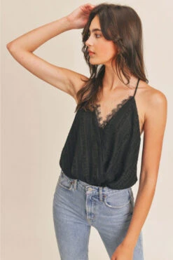 Delia Black Bodysuit