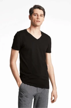 Lindbergh On Repeat Black V-Neck Tee