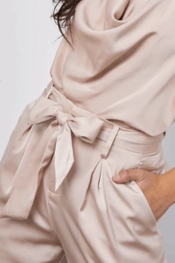 Pure Decadence High-Rise Champagne Satin Pant -Blend Fashion House image 5dd2a34f ffcd 4b6b acf5 fa22518f0725