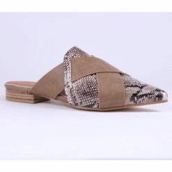 Crossed Two Tone Mule