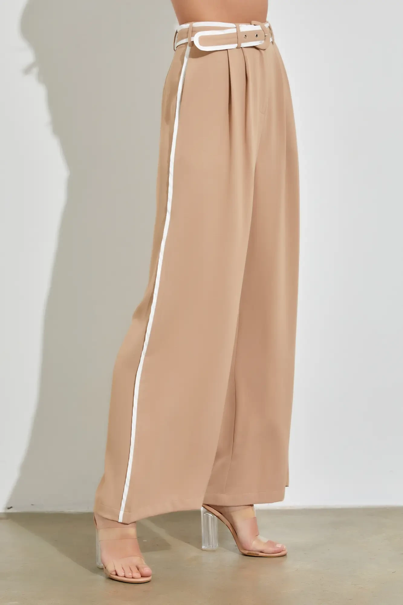 Next Level Dark Beige Wide-Leg Pants 2 Next Level Dark Beige Wide-Leg Pants - Image 2