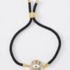 Eye Protect Round Black & Gold Bracelet