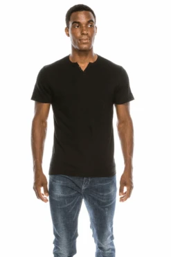 Black Slub Notch Tee