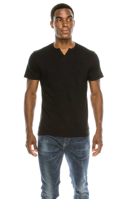Black Slub Notch Tee 1 Black Slub Notch Tee