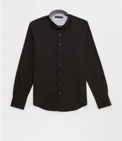 Black Paisley Sateen Long Sleeve