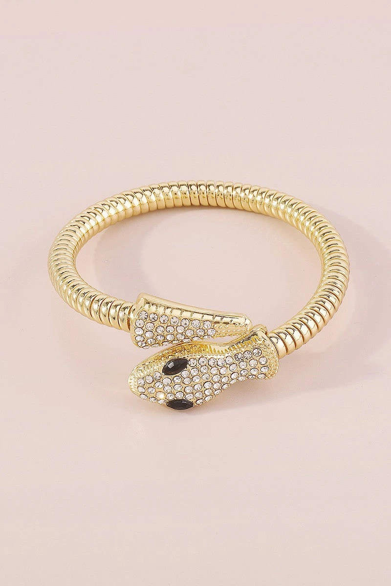 Serpent Style Gold Bangle Bracelet 3 Serpent Style Gold Bangle Bracelet - Image 3
