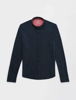 Dark Navy Pique Knit Long Sleeve