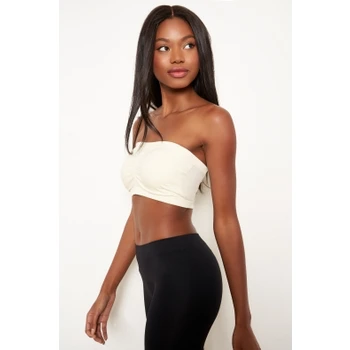 Cinched Bandeau-White 2 Cinched Bandeau-White - Image 2