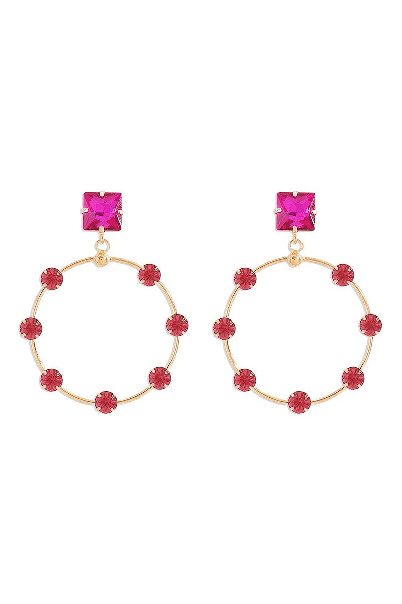 Charming Gold & Pink Drop Earrings 1 Charming Gold & Pink Drop Earrings