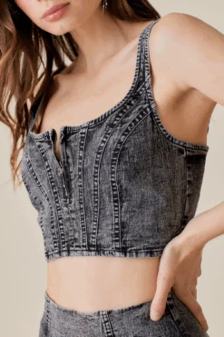 Denim Affair Vintage Black Crop Top -Blend Fashion House image 8f2c2e1b d79e 441f b35c 2a3d109b93aa