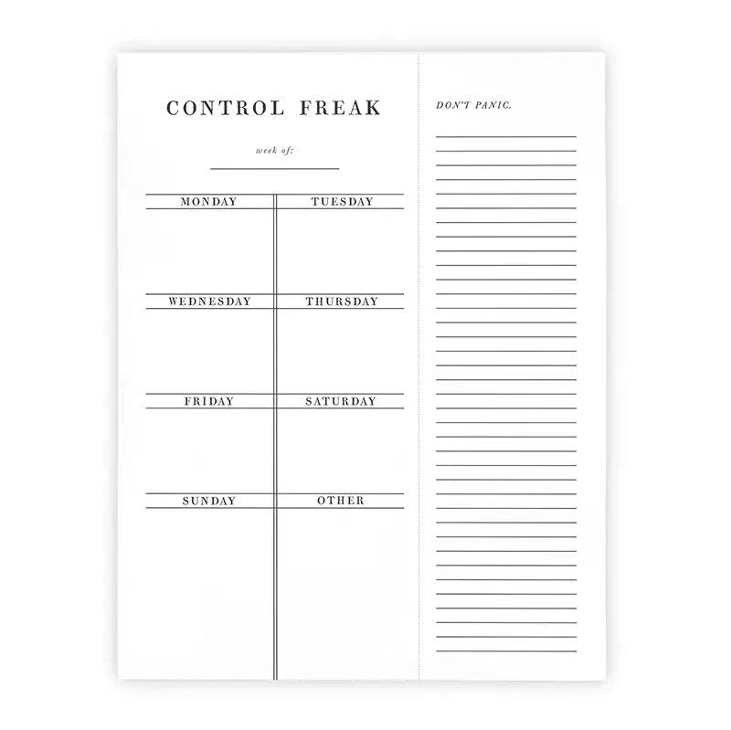 Control Freak Weekly Planner 1 Control Freak Weekly Planner