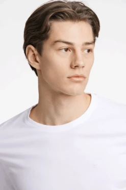 Lindbergh Luxe Crown Organic White Crew Tee -Blend Fashion House image 91c99901 c0d8 41fd adcf 8081e25df566