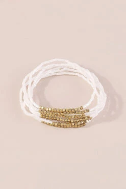 The Perfect Stack White Beaded Bracelet Set