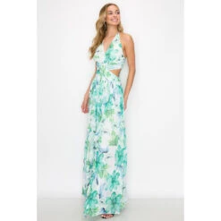 Ina Floral Goddess Cutout Maxi Dress