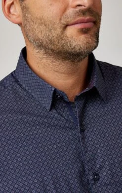 Diamond Navy Geo Performance Long Sleeve -Blend Fashion House image b413b8a2 728a 459d a571 3cd5e5ac10ee