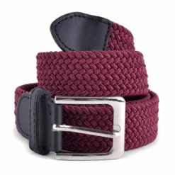 Burgundy Braided Woven Belt